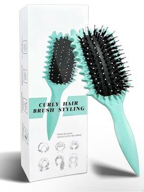 🔥Mint Green Curly Hair Styling Brush